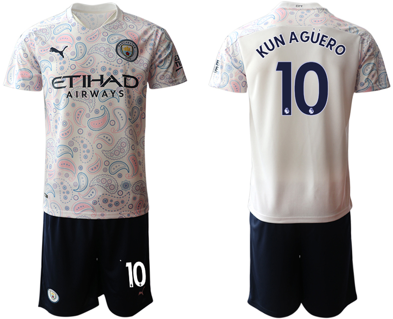 Men 2020-2021 club Manchester City away #10 white Soccer Jerseys